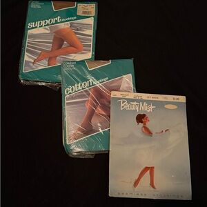 Vintage Stockings: 3 Pairs | Size L/11 Primrose + Beauty Mist